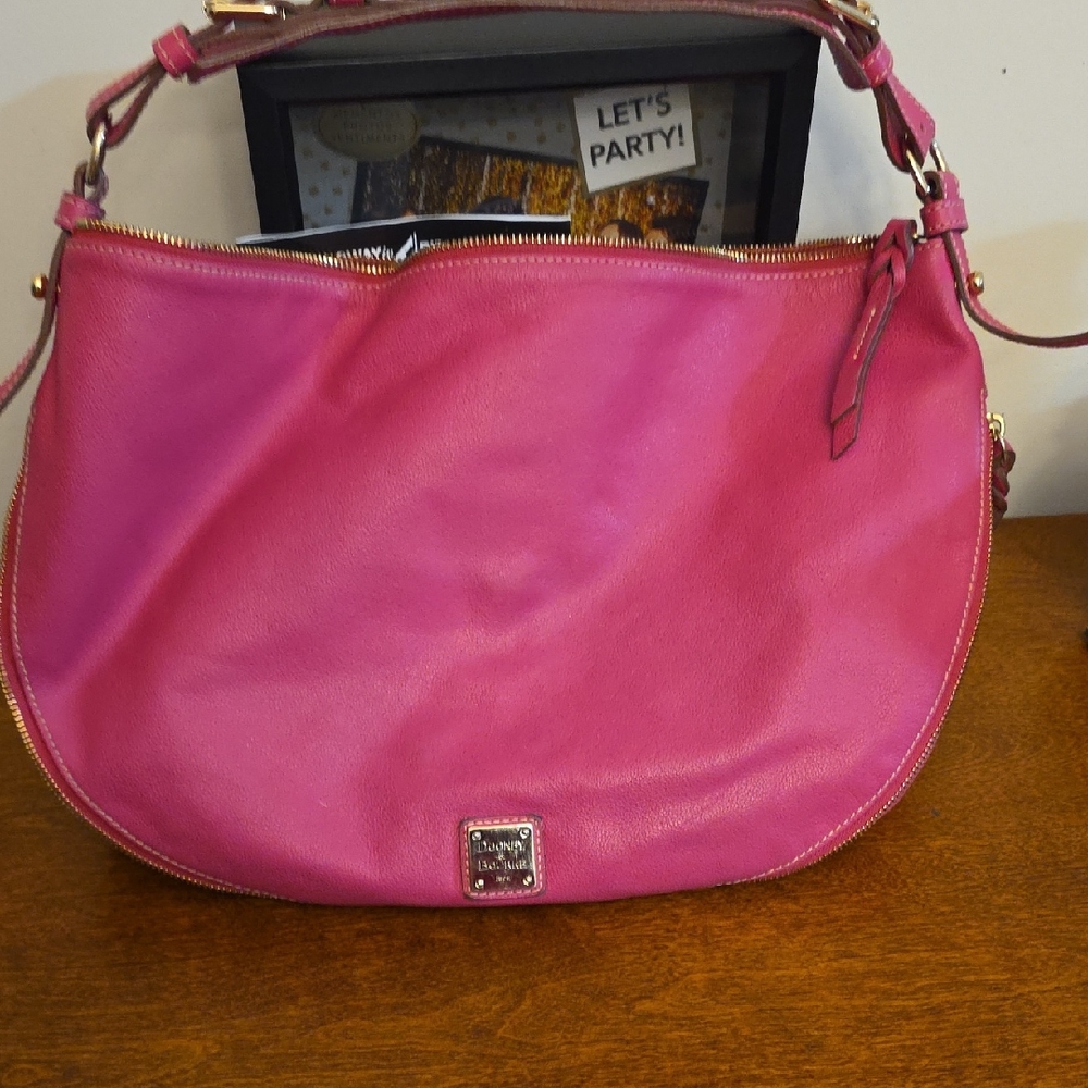 Dooney & Bourke Fuchsia Leather Shoulder Bag